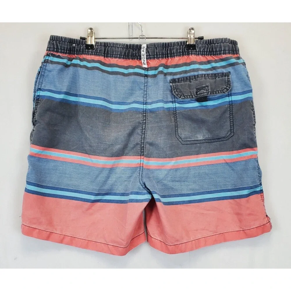 Ingear Swim Trunks Men XL 40 / 42 Drawstring Mesh Lining Beach Shorts Blue